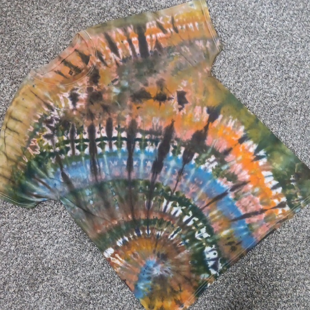 Tie Dye Spiral Earth Tone T-shirt
